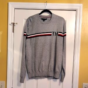 Tommy Hilfiger Men's Gray Sweater With Stripes